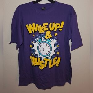 Purple Graphic Tee - Wake Up & Hustle